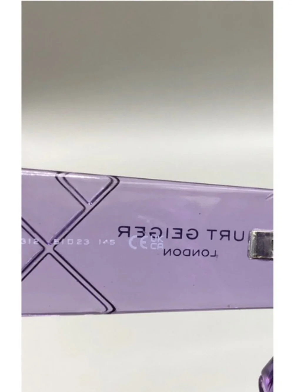 Kurt Geiger London crystal purple textured square sunglasses semi oversized.
